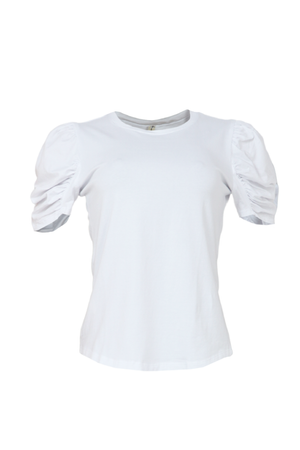 Camiseta mangas puff color blanco