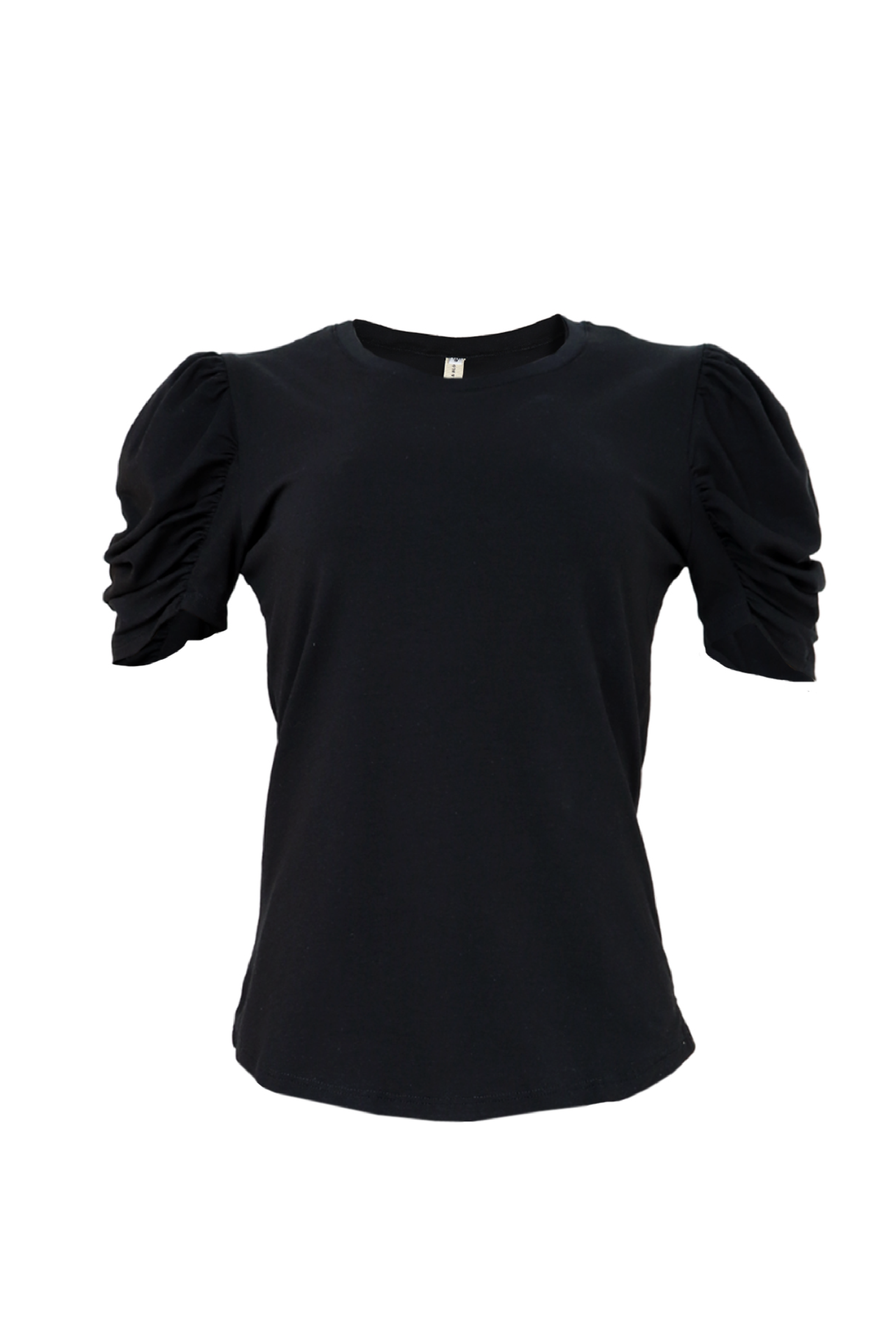 Camiseta magas puff en color negro