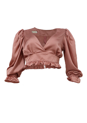 Crop top satinado