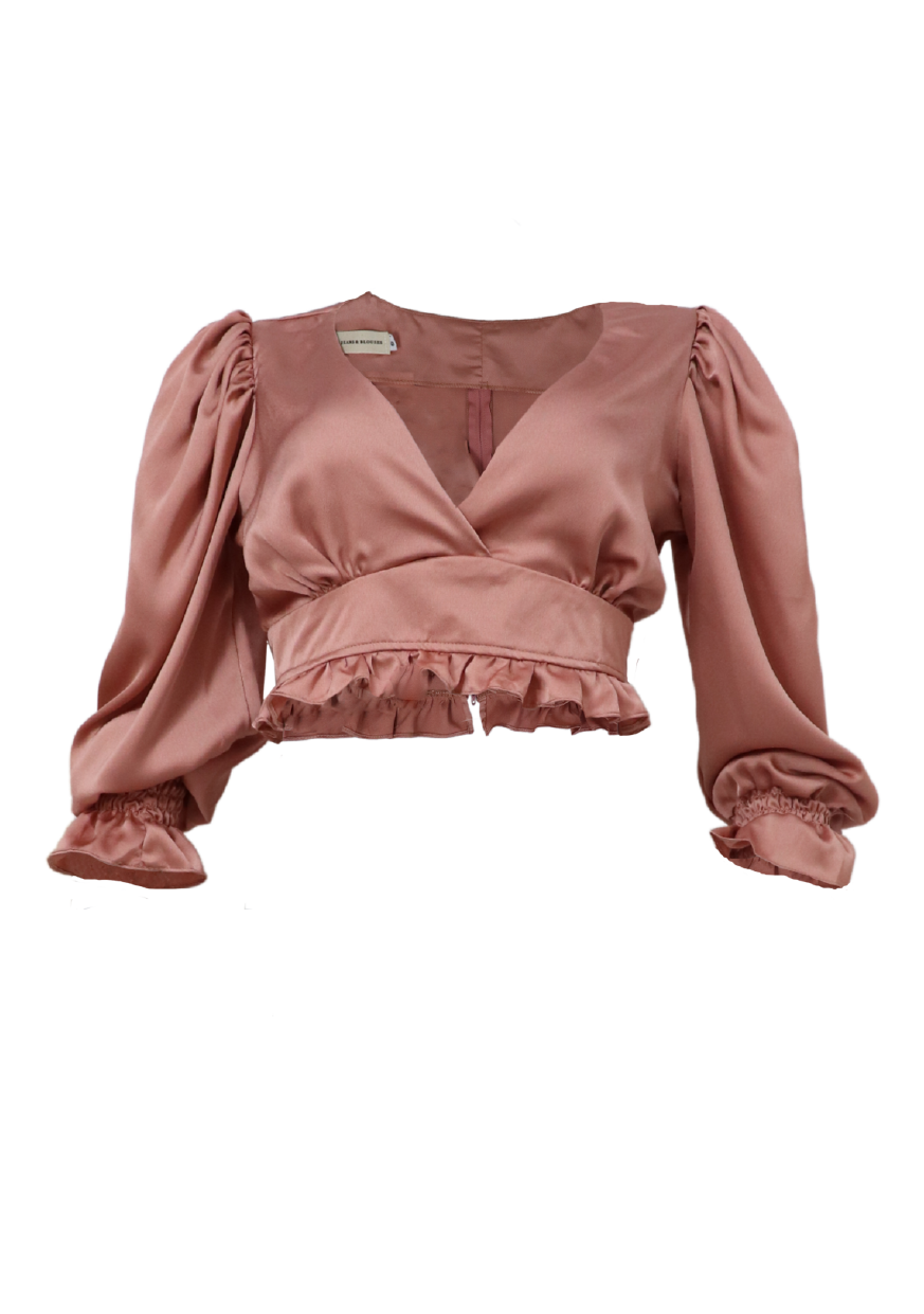 Crop top satinado
