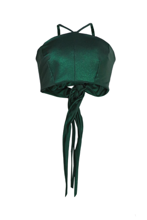 Crop top verde con tiras largas