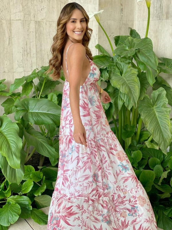Vestido de Copas Flores con Tiras