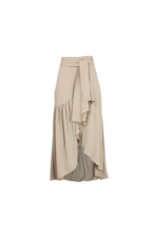 Falda beige midi