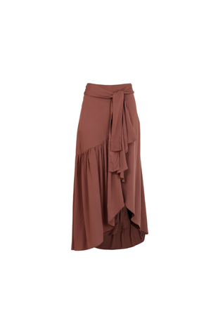 Falda café para mujer