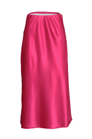 Falda mini satinada de color fucsia