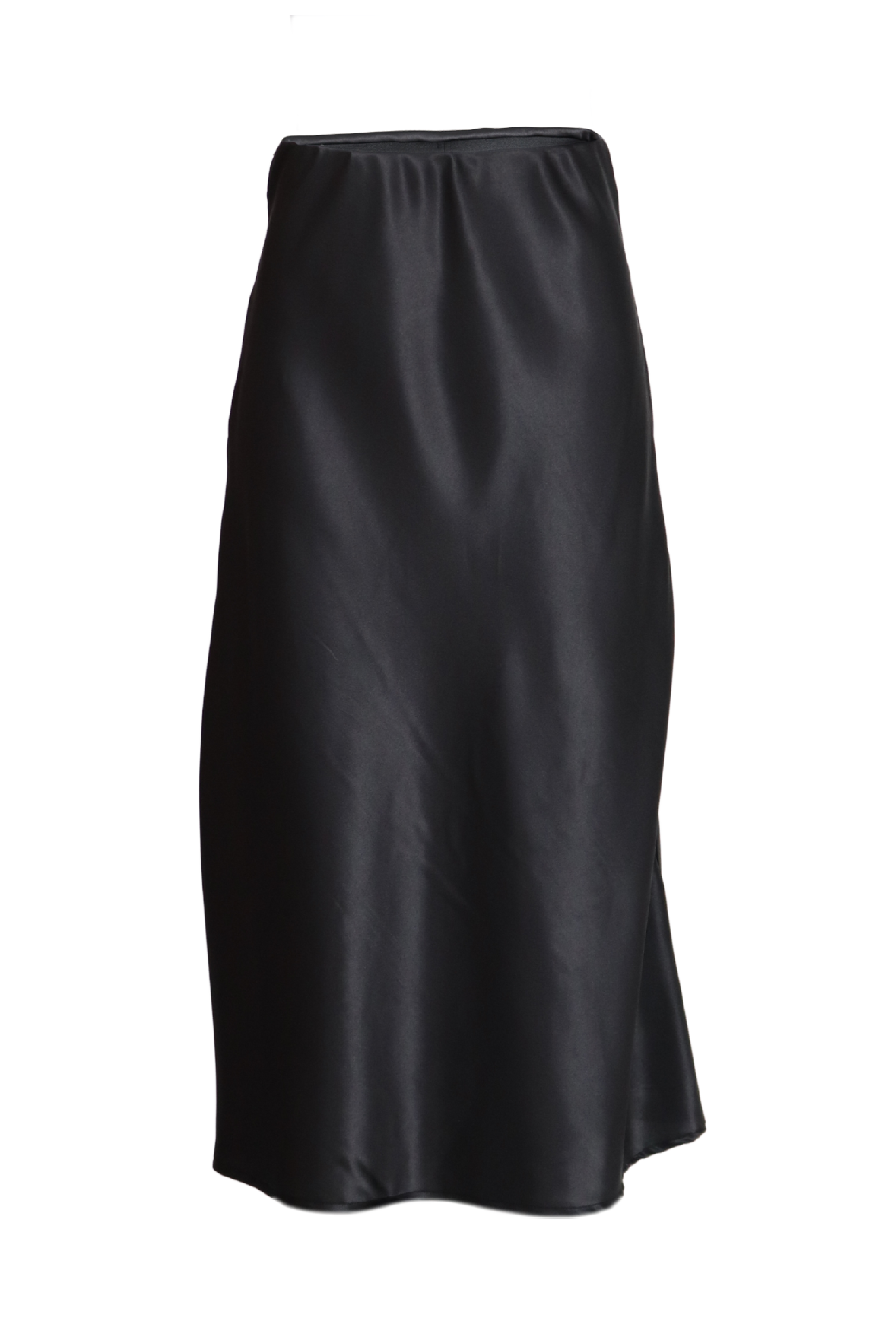 Falda mini satinada de color negro