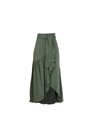 Falda verde oliva para mujer