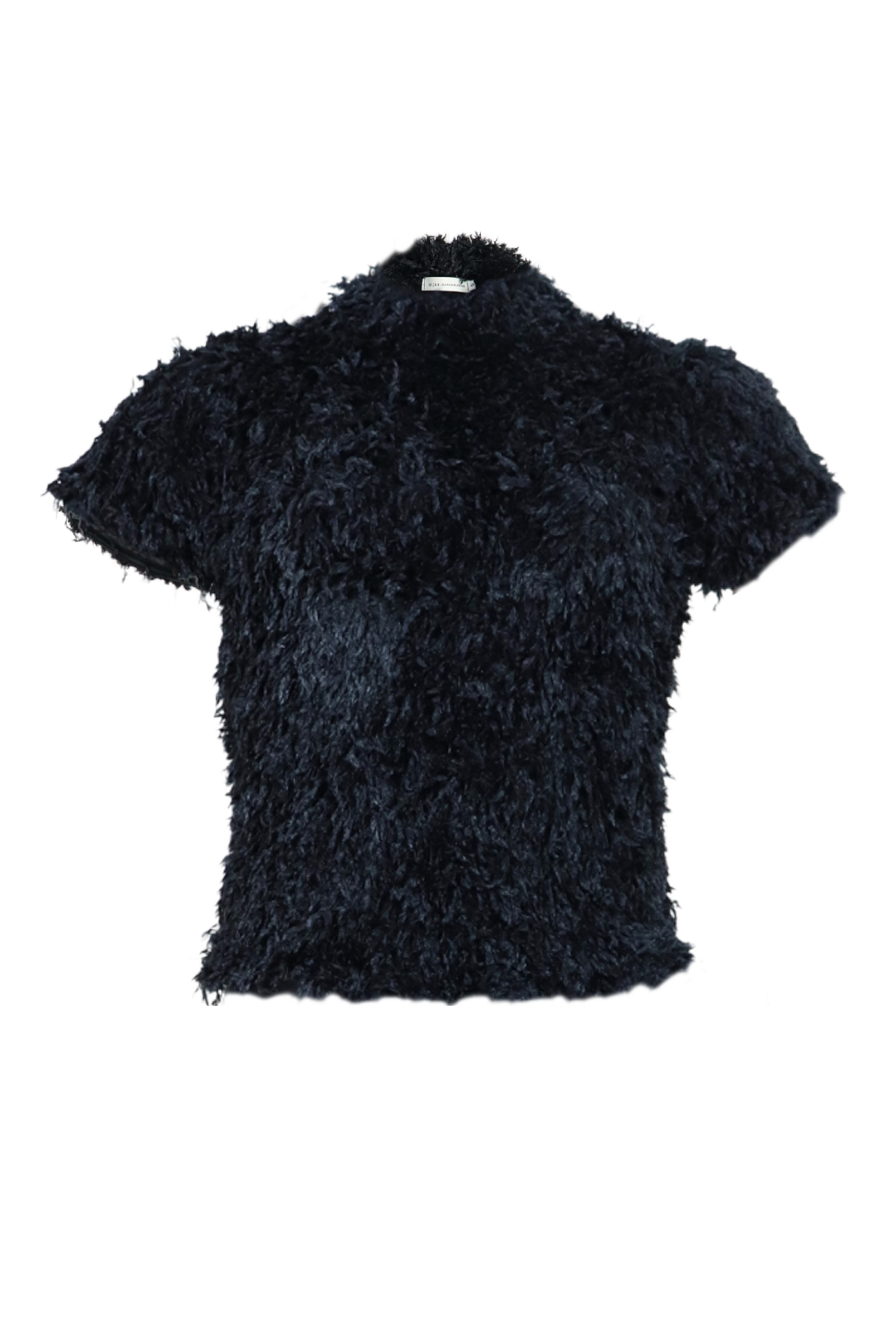 Blusa negra para mujer con textura