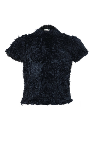 Blusa negra para mujer con textura