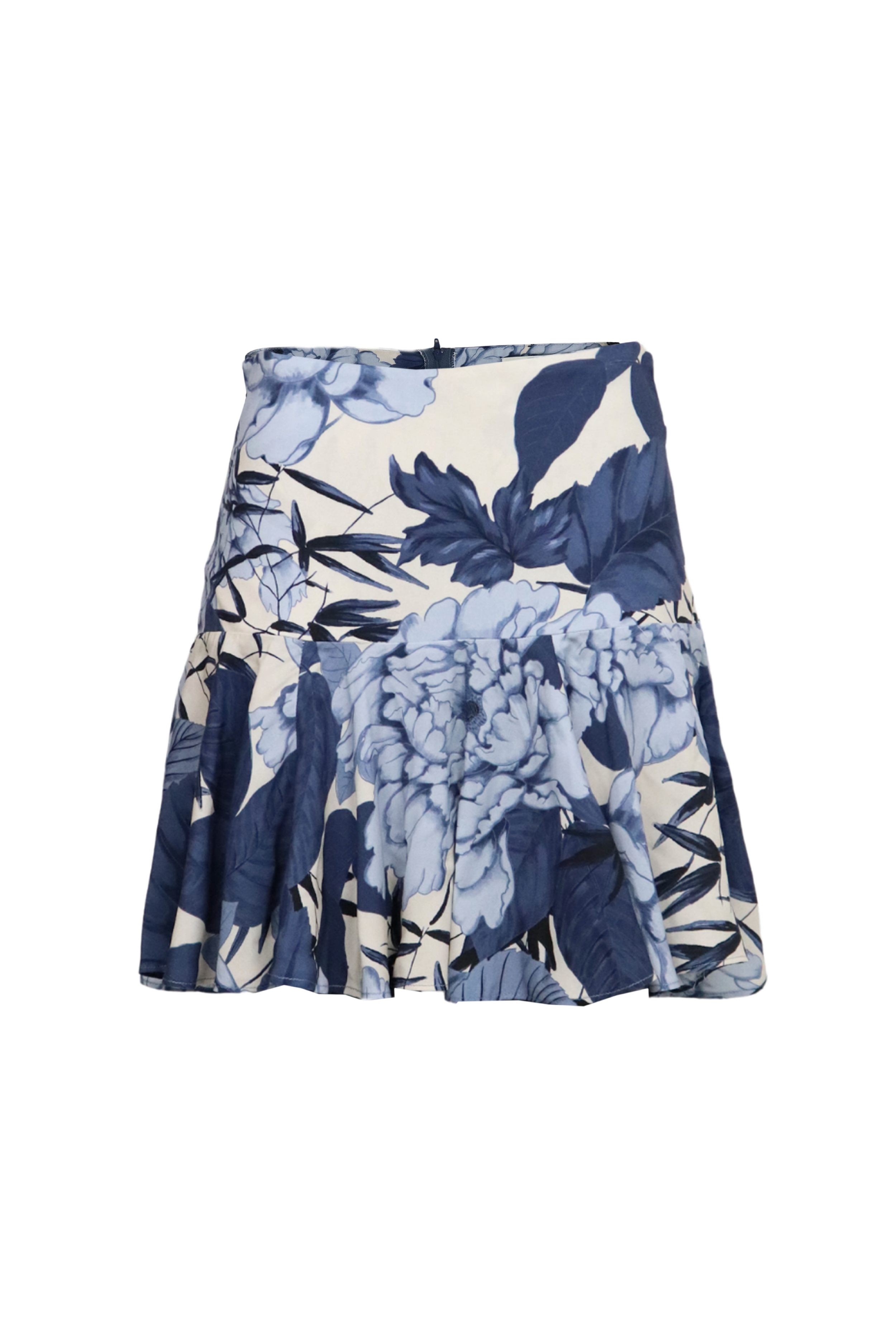 Minidalda azul estampada