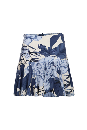 Minidalda azul estampada