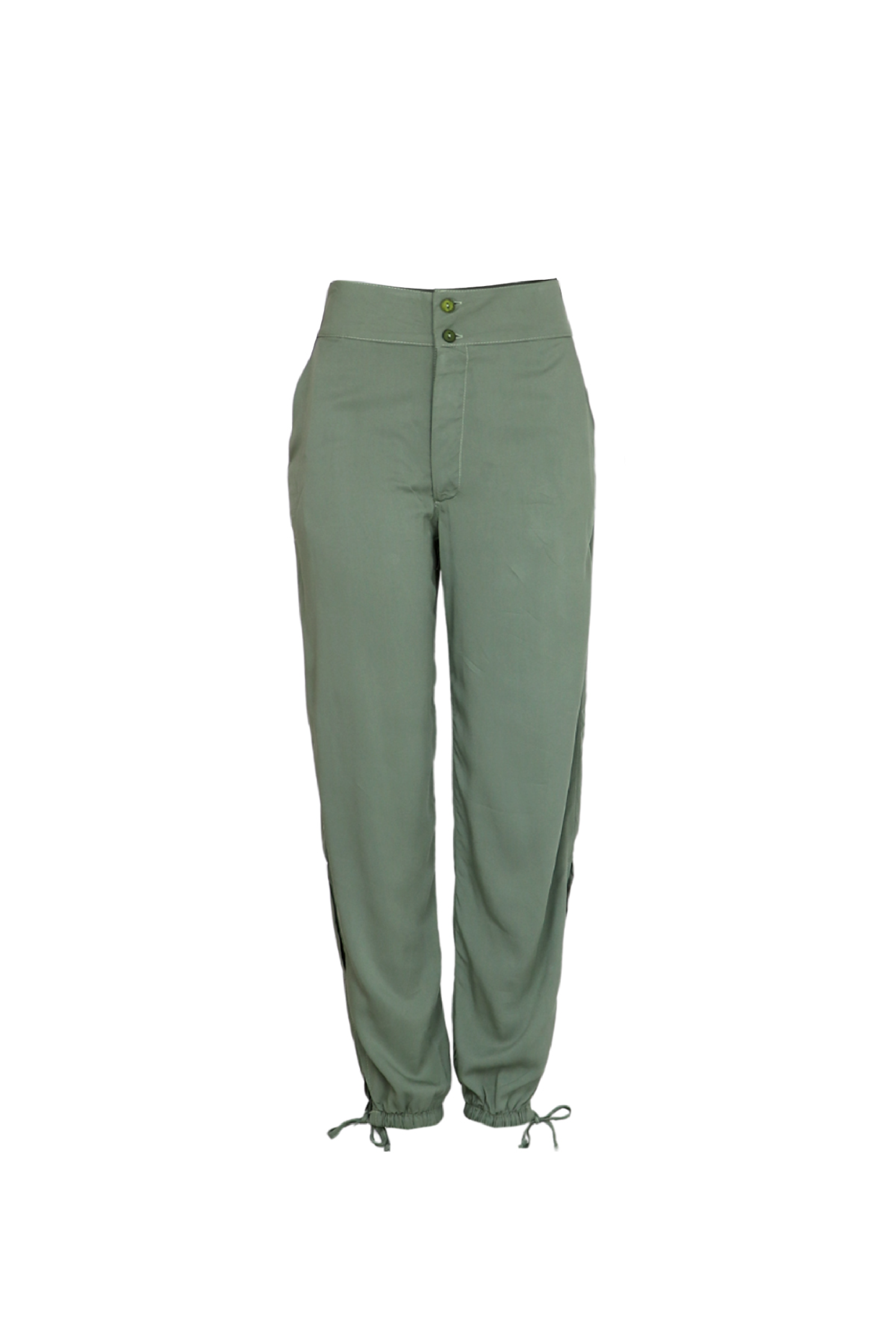 Pantalón con abertura color verde oliva