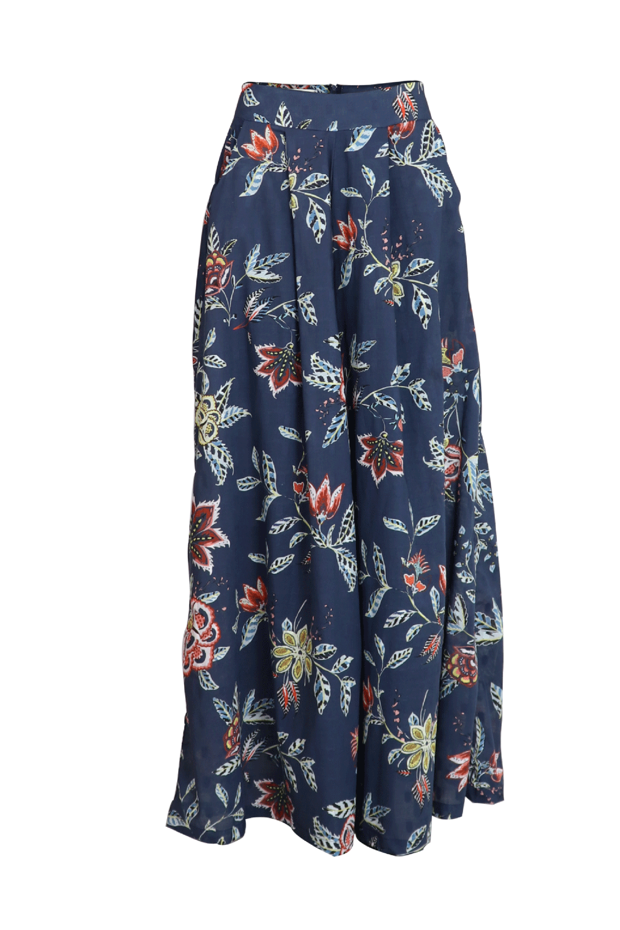 Pantalón palazzo color azul estampado
