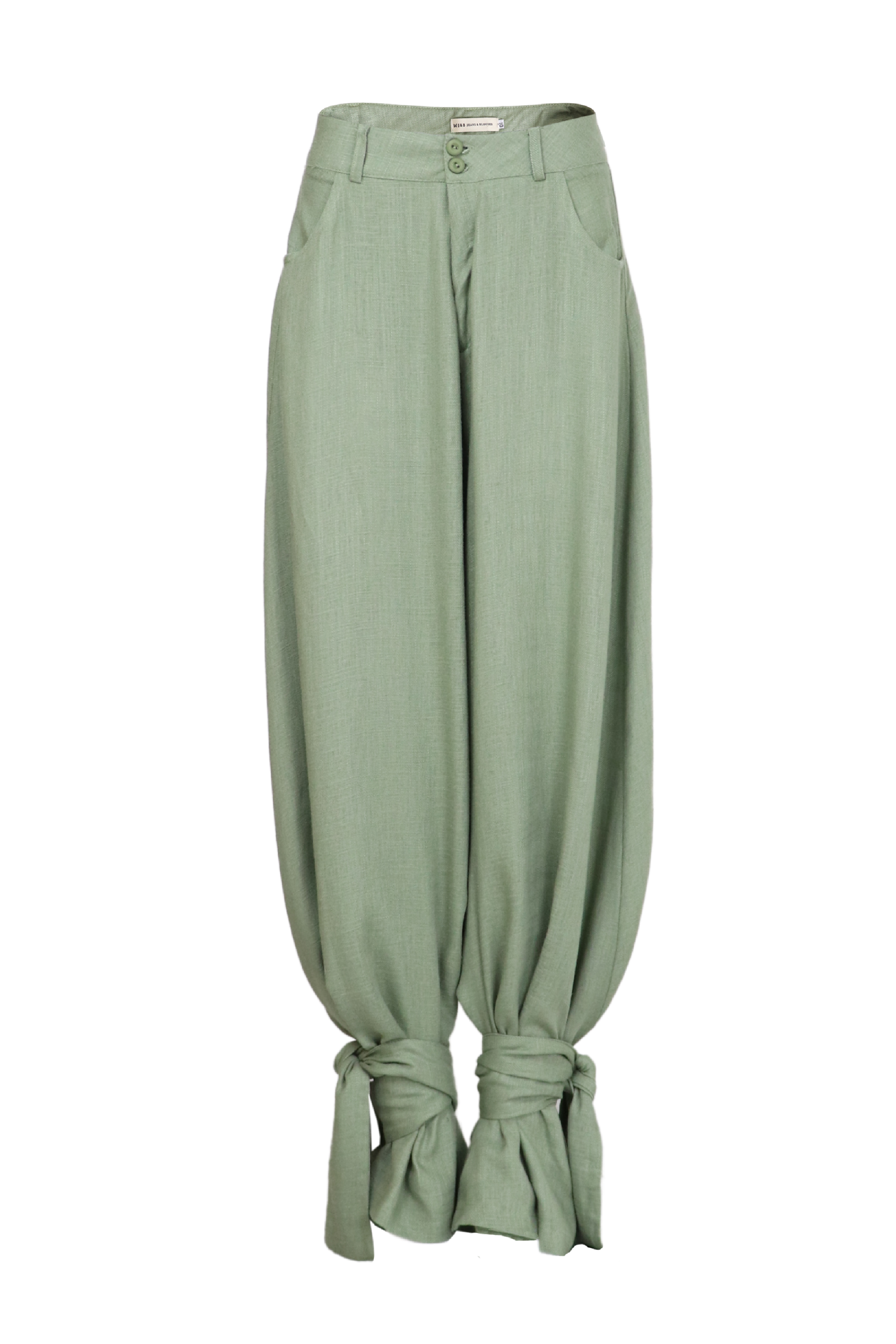 pantalón con amarre en los tobillos color verde
