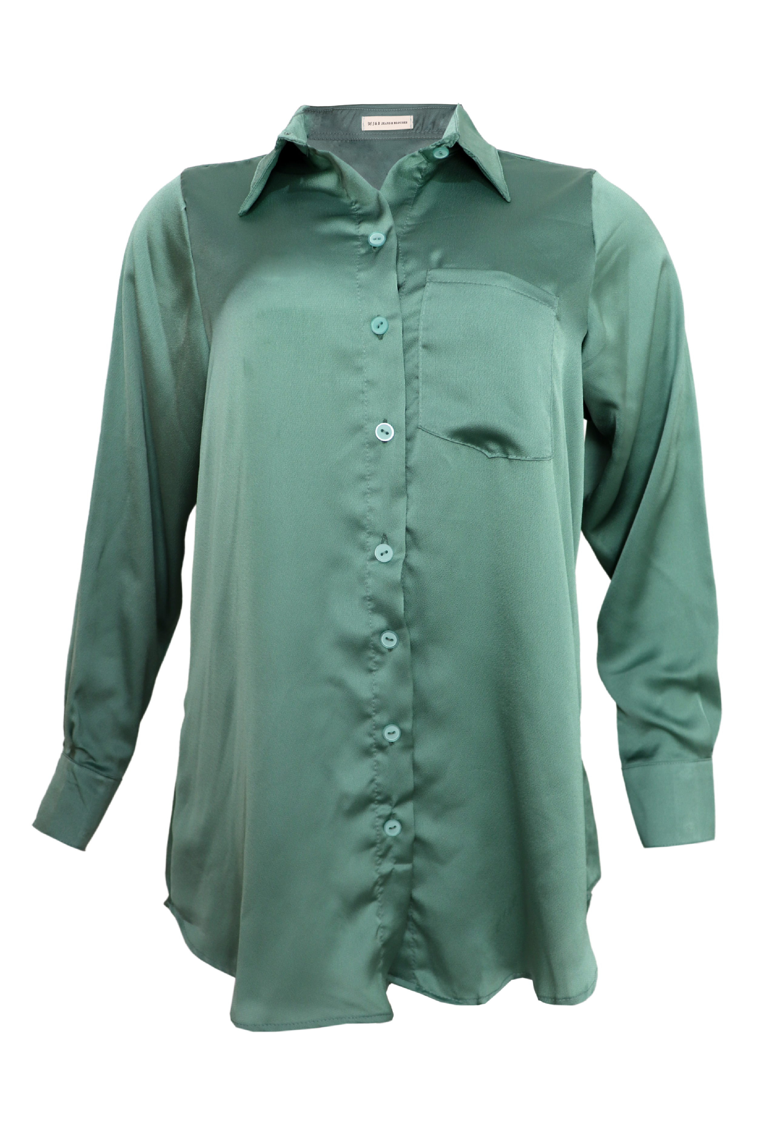 Camisa satinada con bolsillo