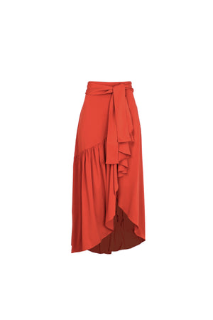Falda terracota para mujer