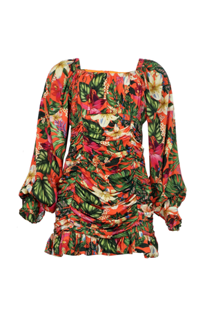 Vestido corto drapeado para mujer