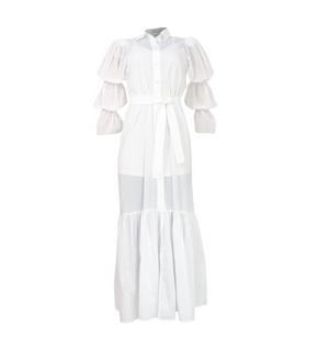 Vestido largo en color blanco