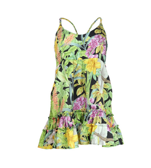 Vestido estampado de flores en color verde