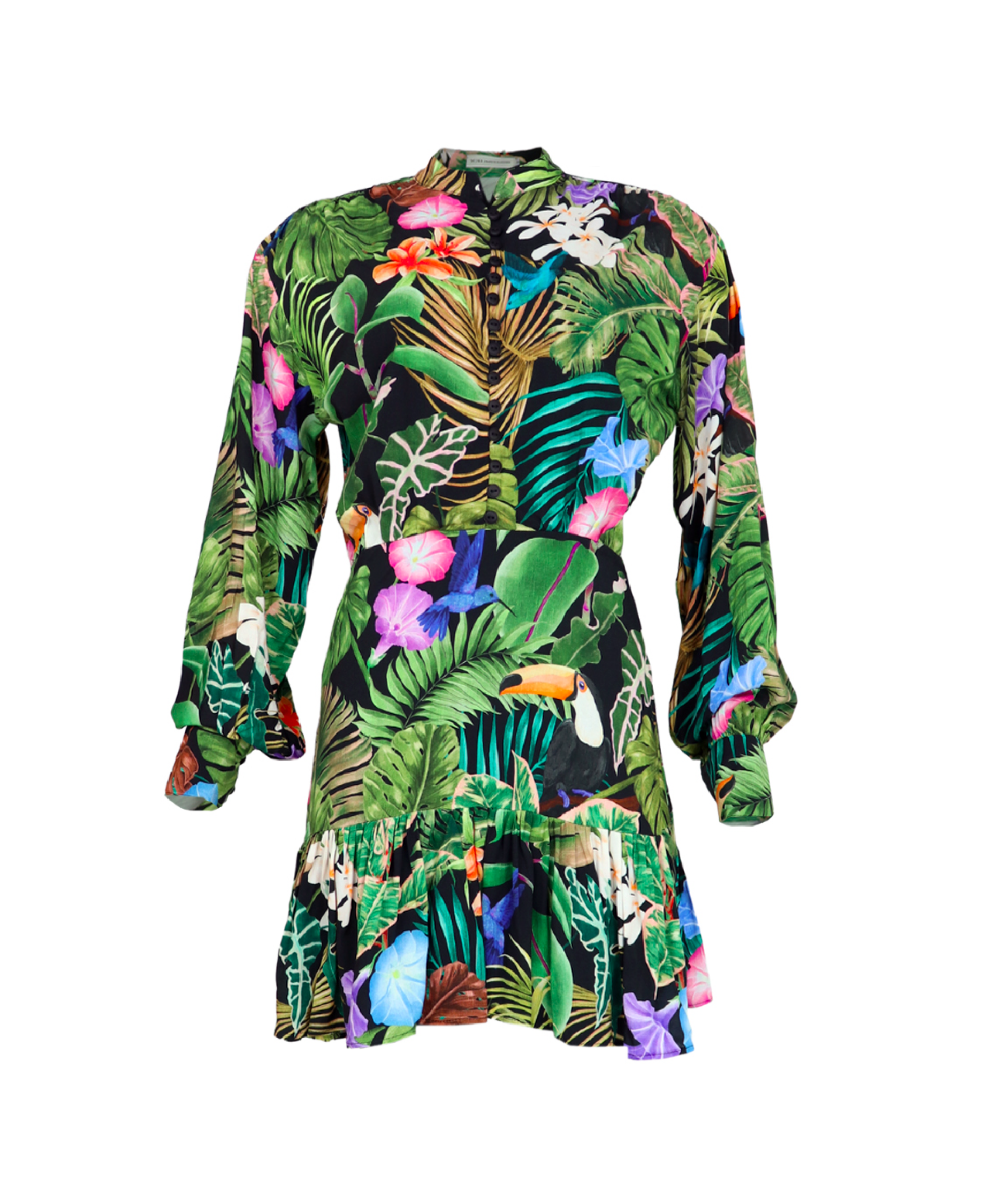 Vestido corto con botones en el pecho
