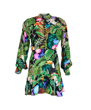 Vestido corto con botones en el pecho