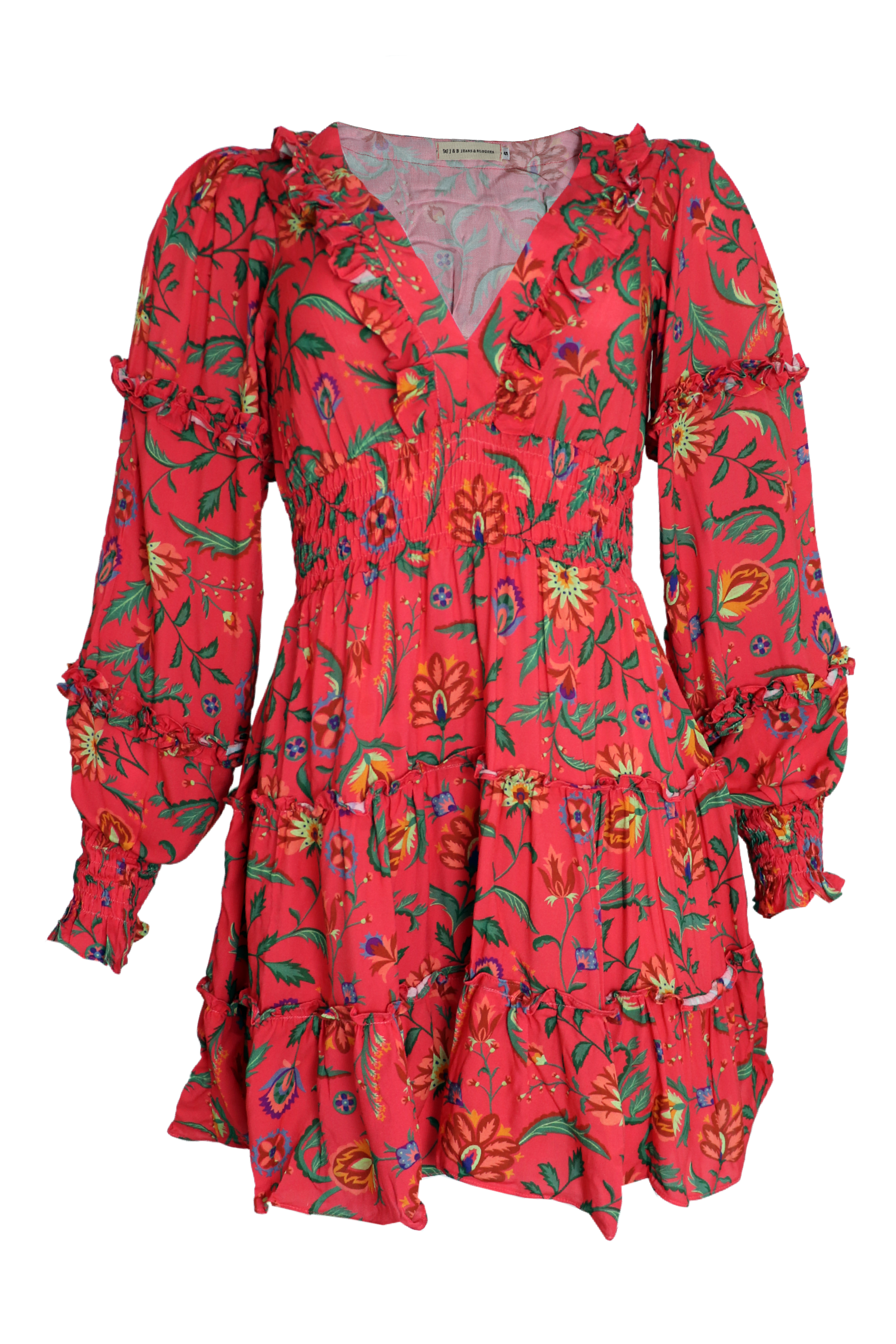 Vestido Scarlett Corto con estampado fucsia
