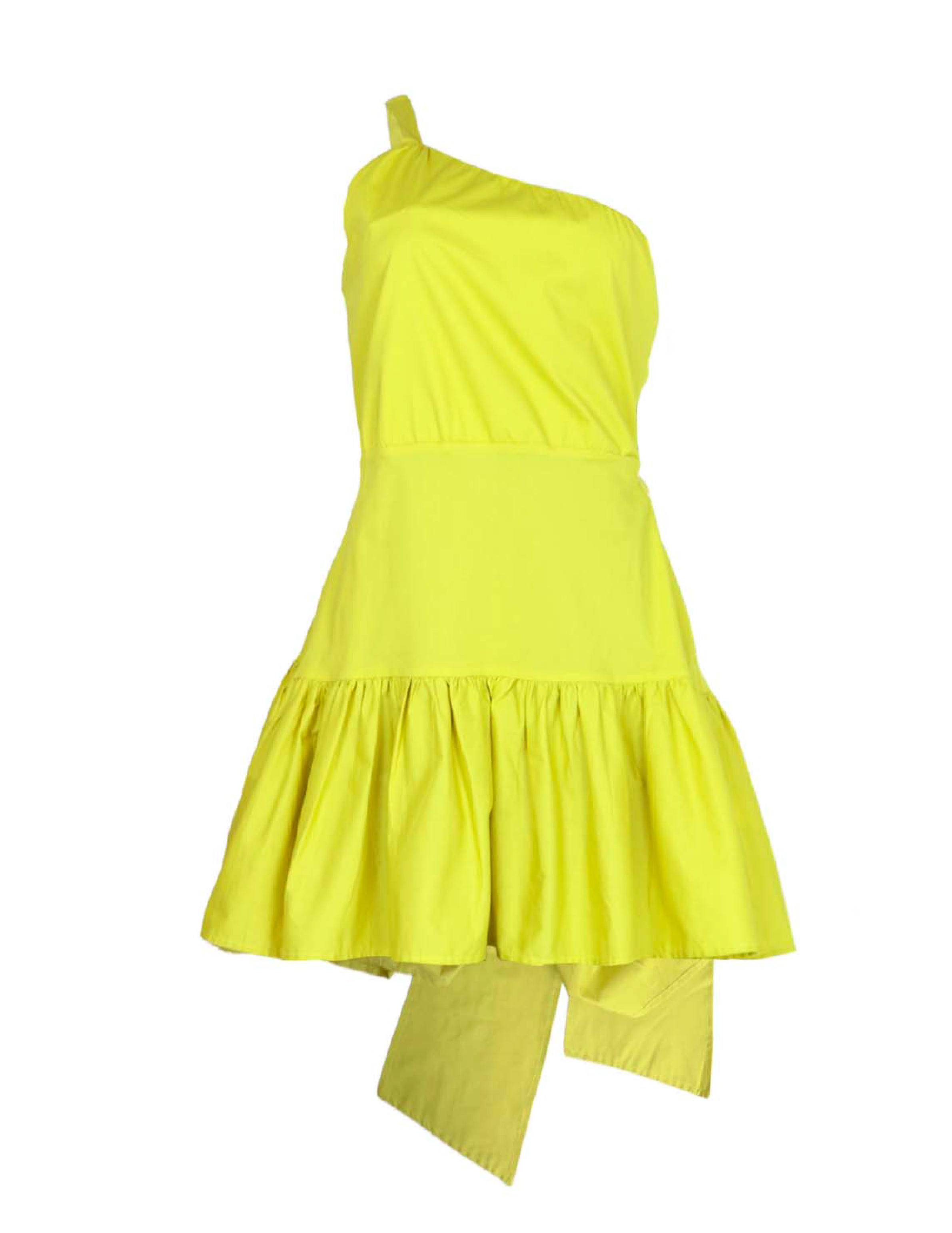 Vestido corto en color verde fluor