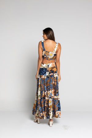 vestido largo estampado