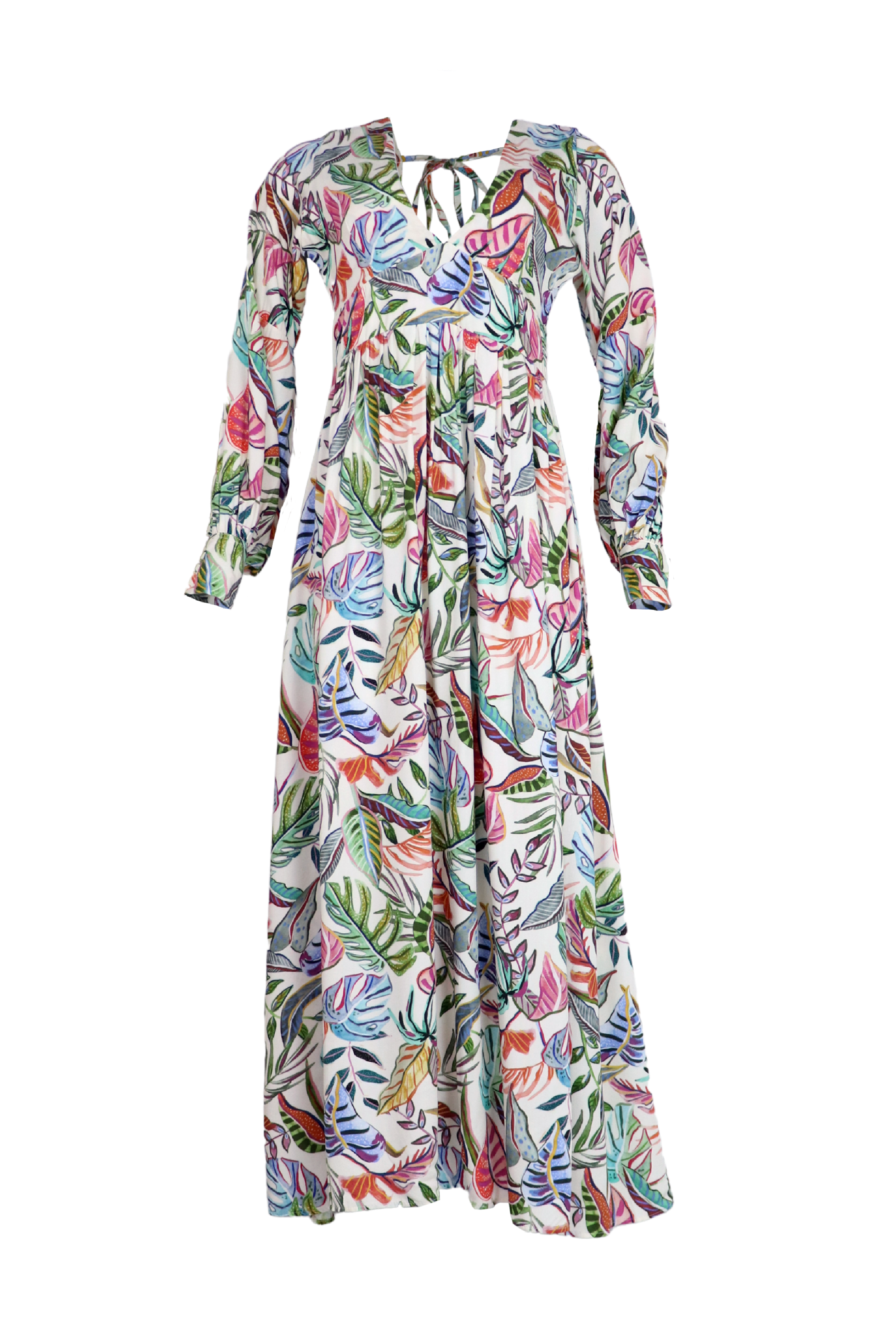 Vestido manga larga con escote en espalda
