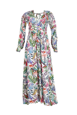 Vestido manga larga con escote en espalda