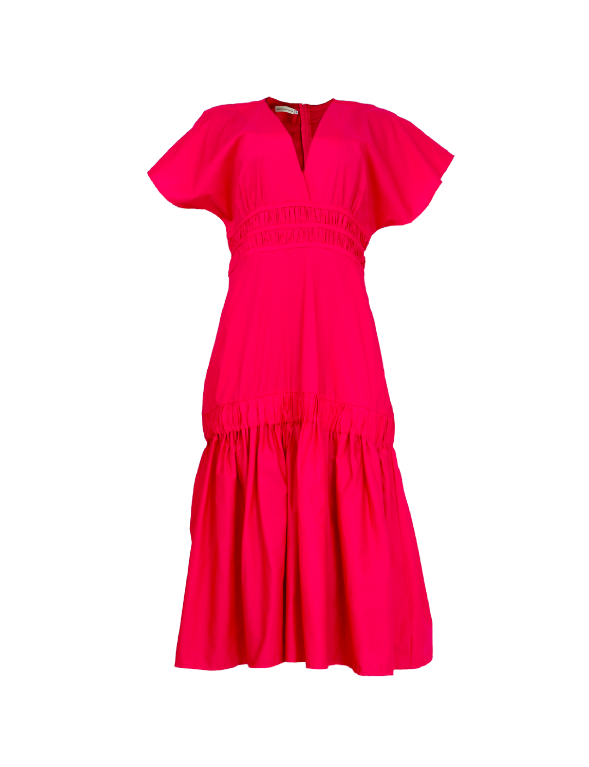 Vestido midi en color fucsia