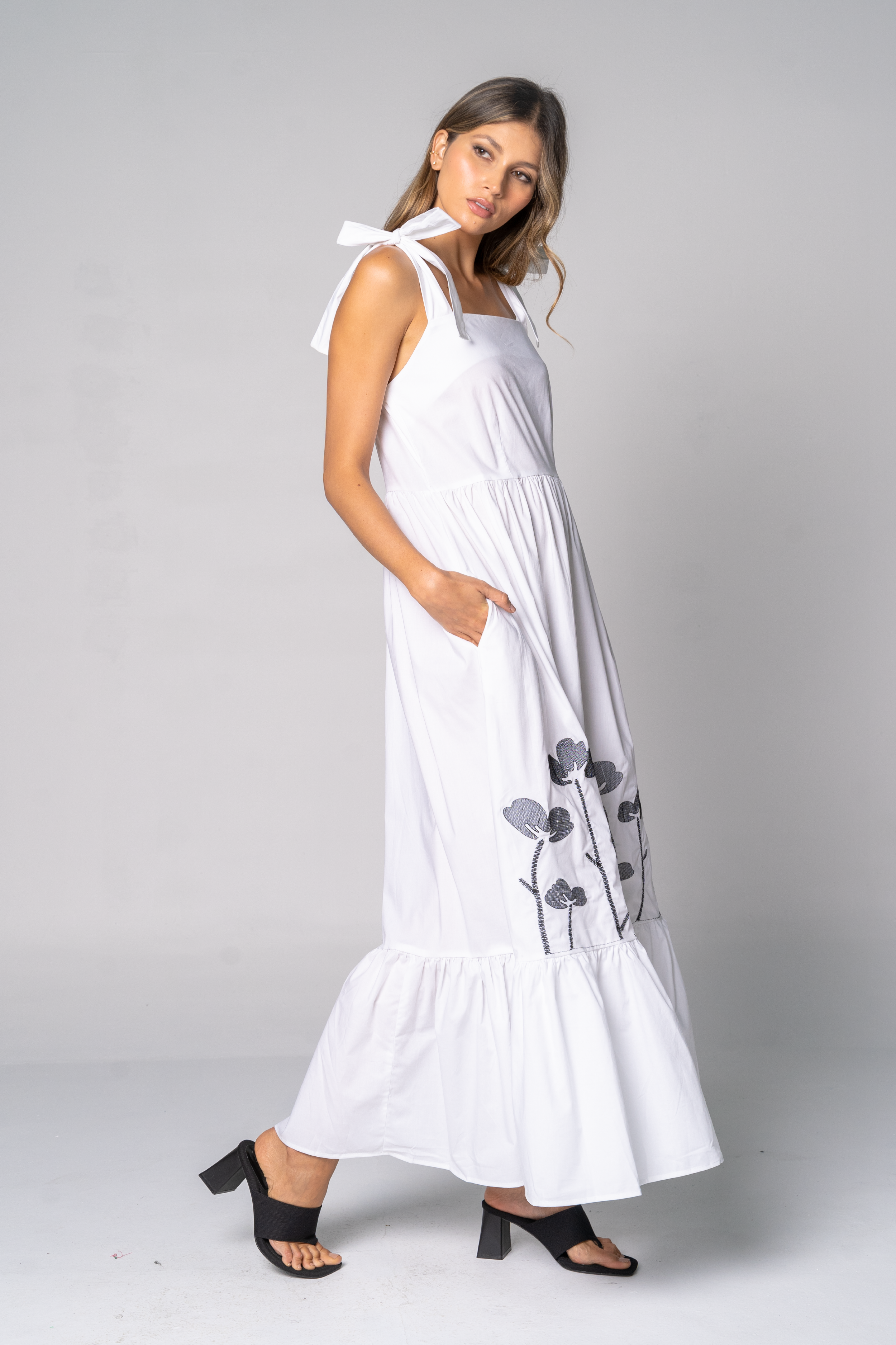 vestido largo con estampado