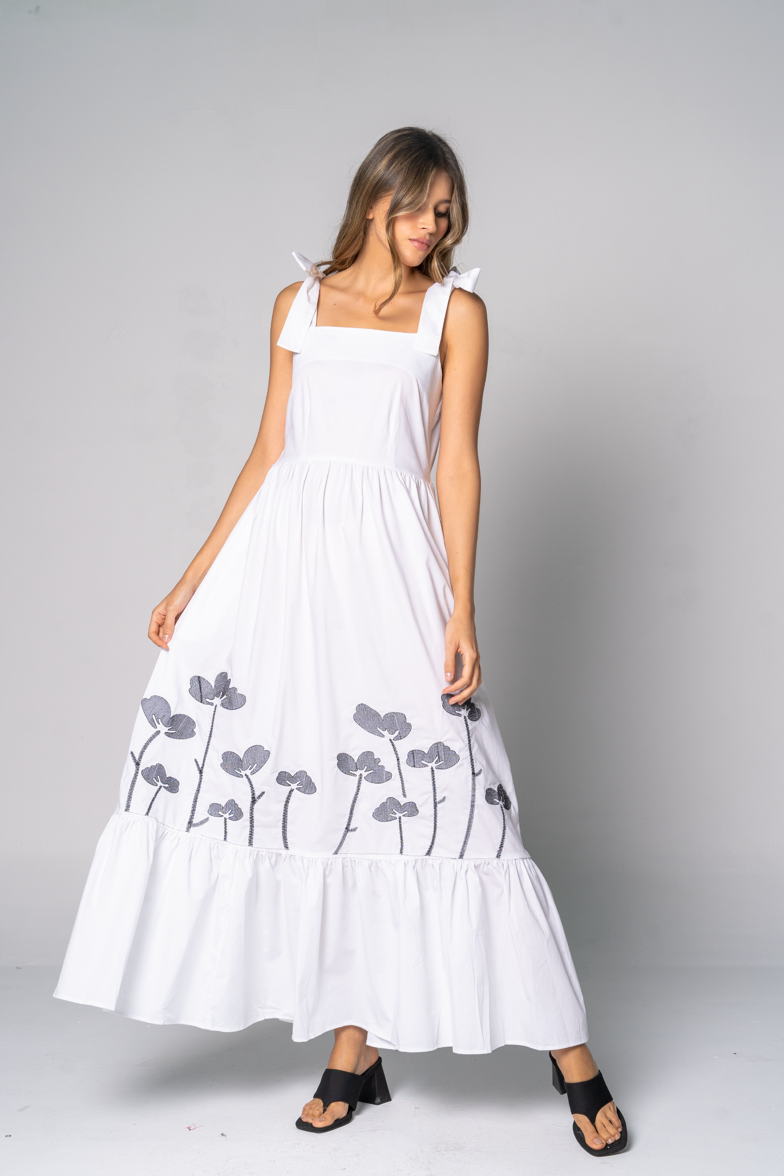 vestido largo con estampado