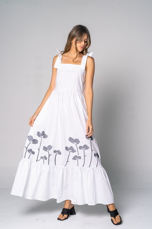 vestido largo con estampado