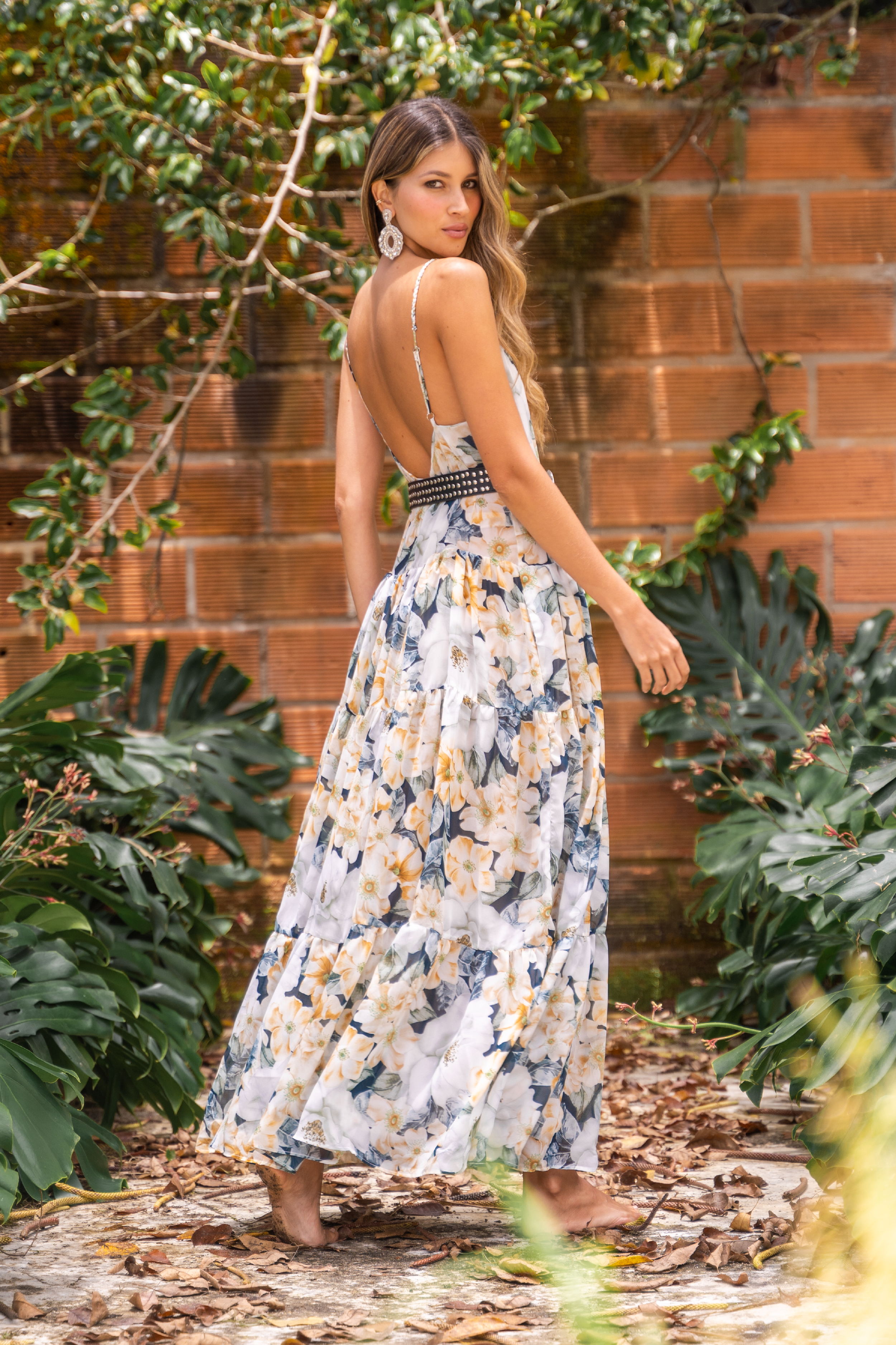 Vestido con flores estampadas para mujer