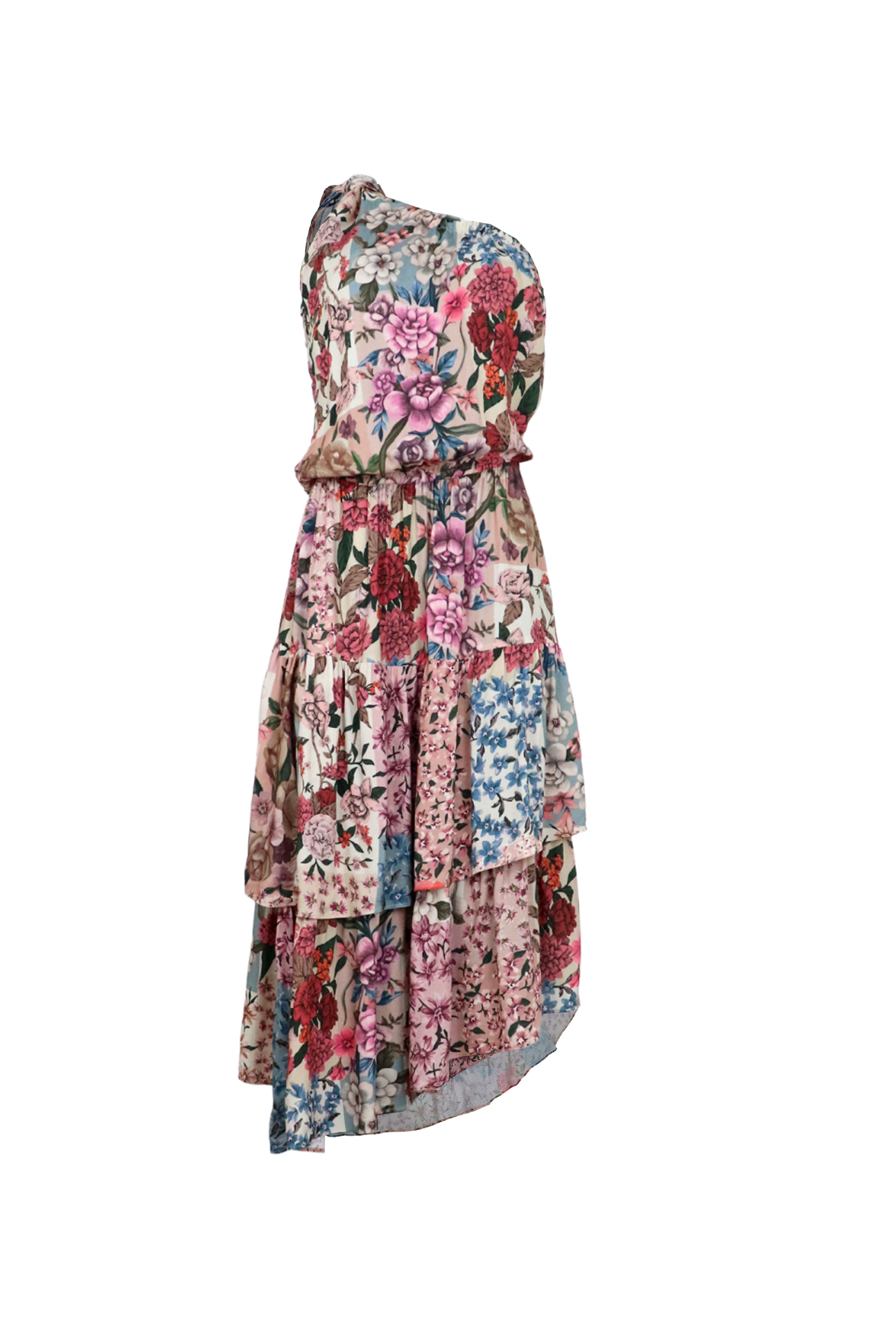 Vestido largo con flores 
