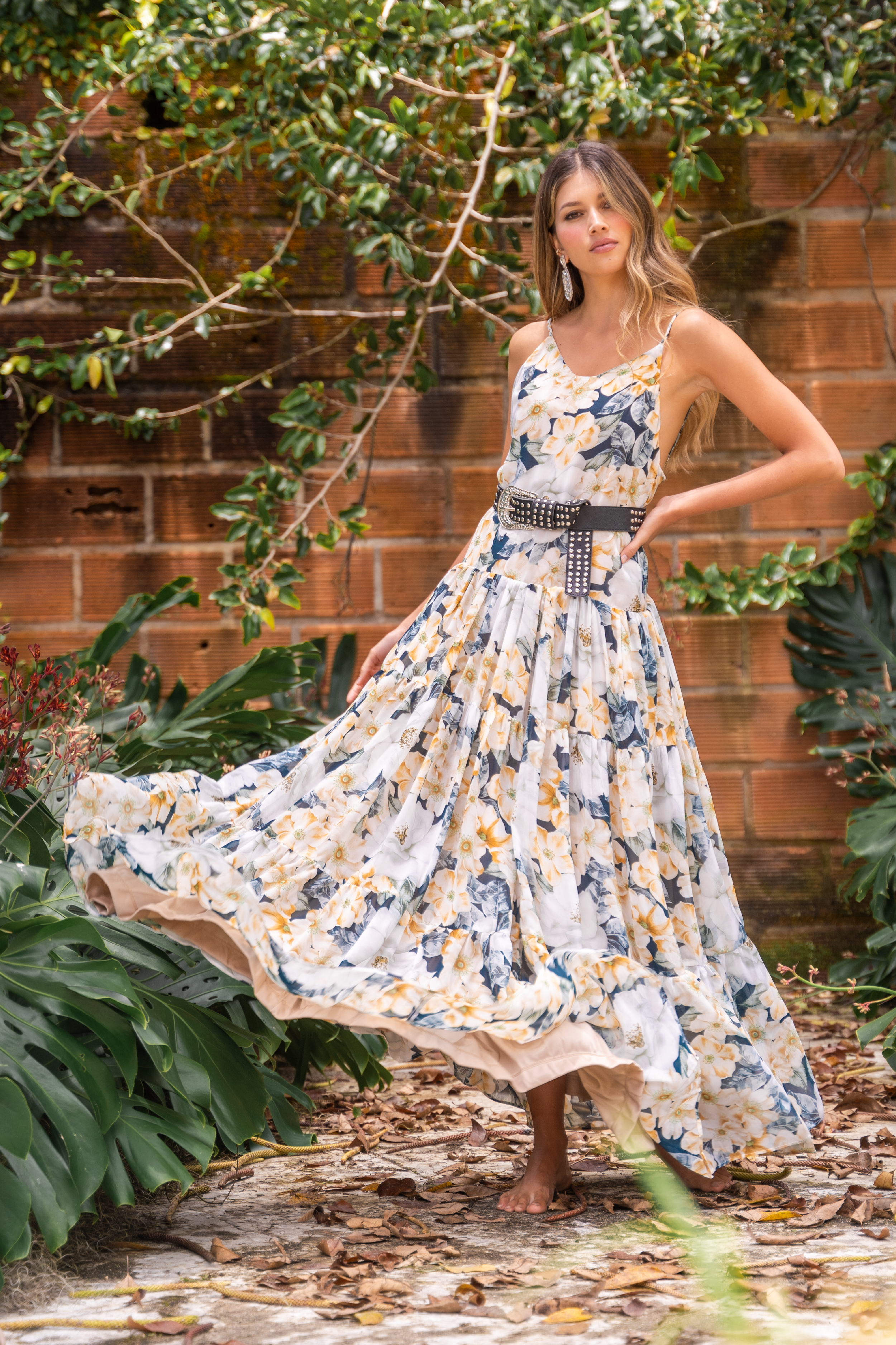 vestido de tiras largo para mujer