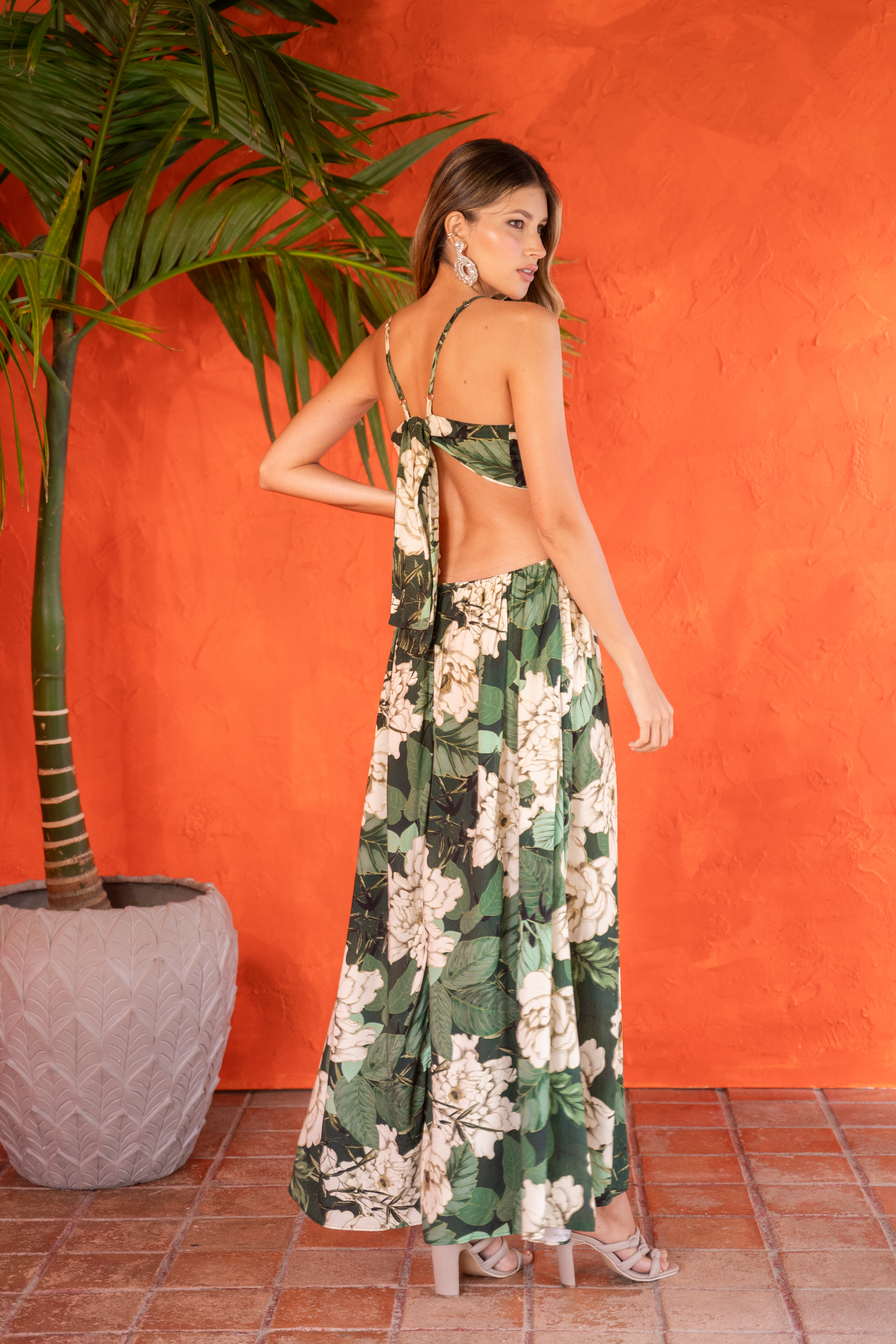 vestido largo para mujer con estampado