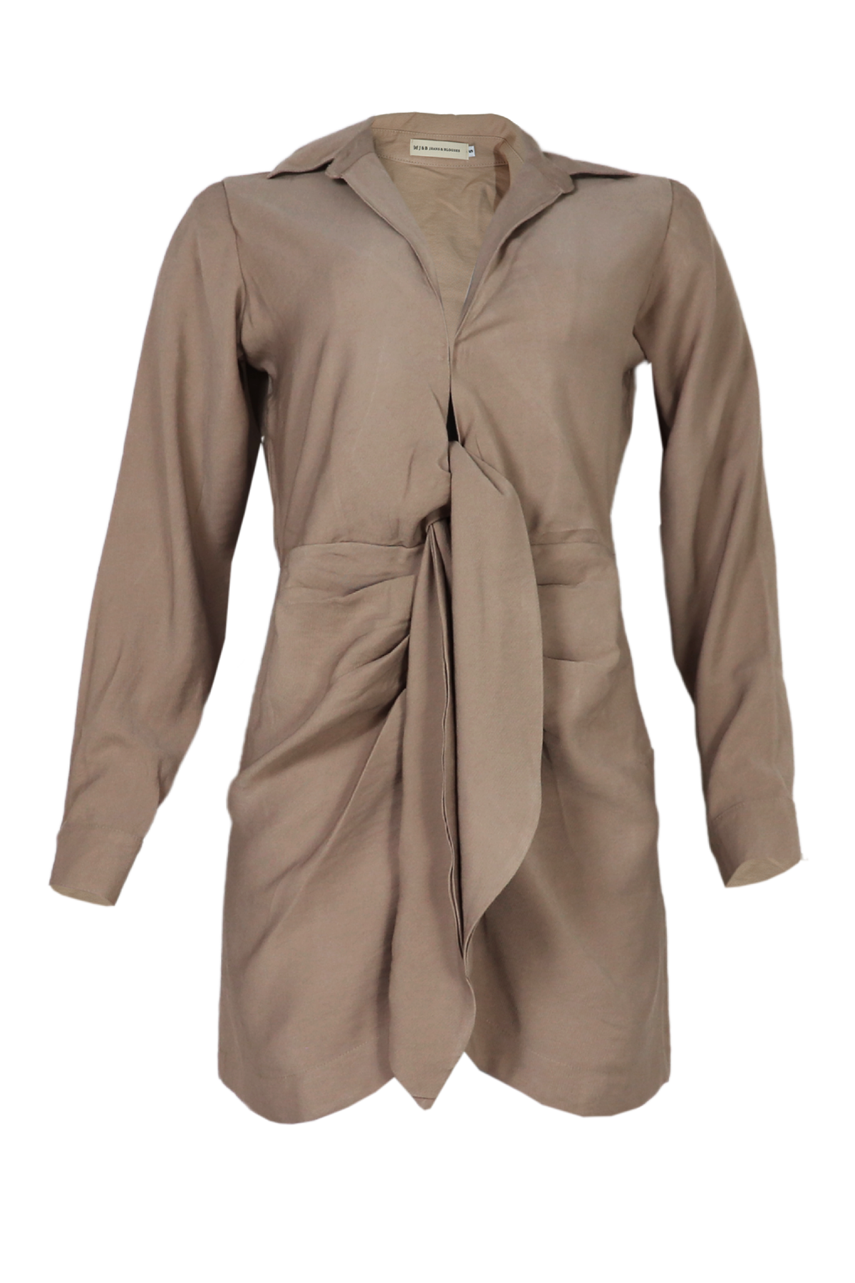 vestido corto con drapeado