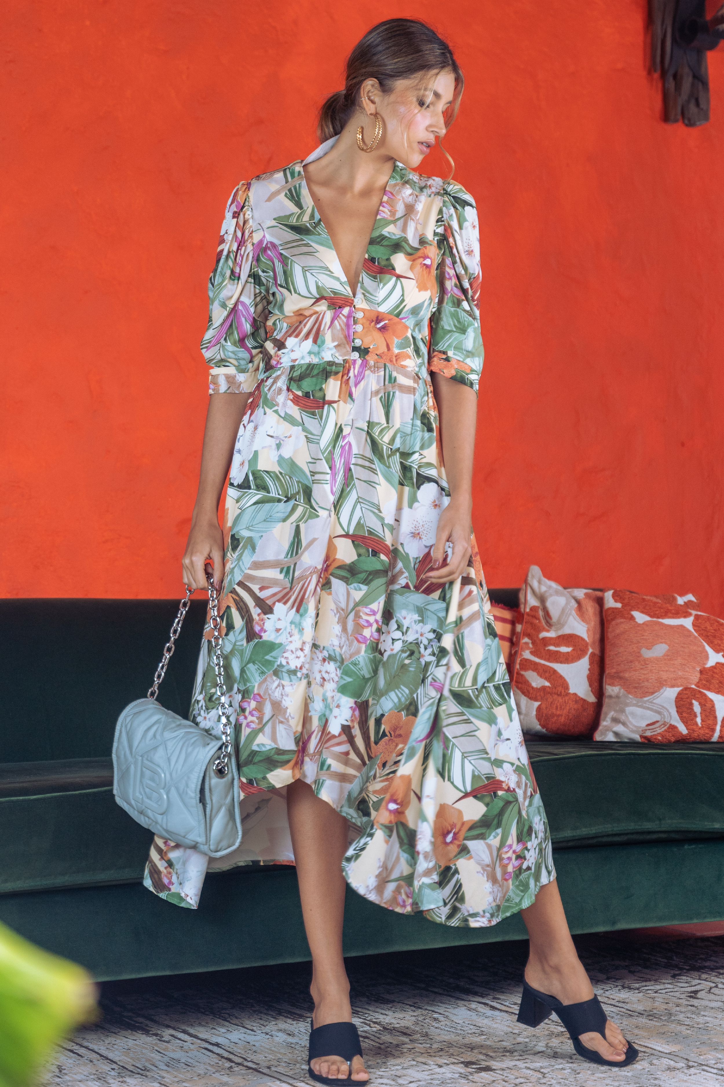 vestido largo con botones