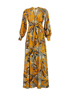 Vestido manga larga amarillo