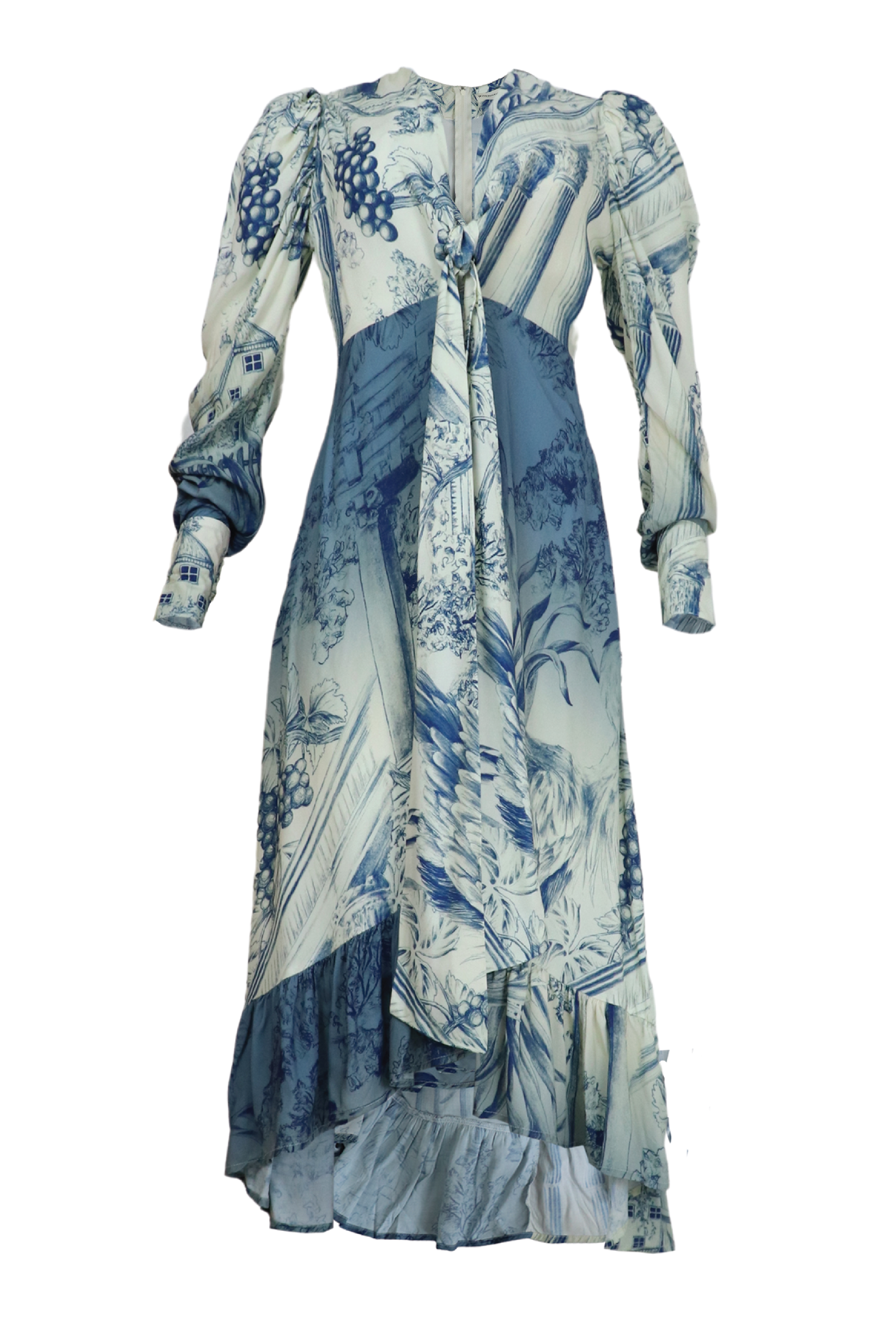 Vestido de mangas largas azul claro