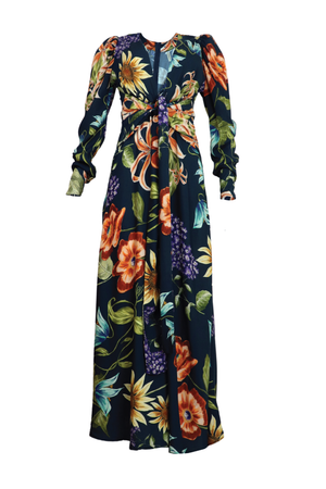 vestido manga larga con lazos para justar en la cintura