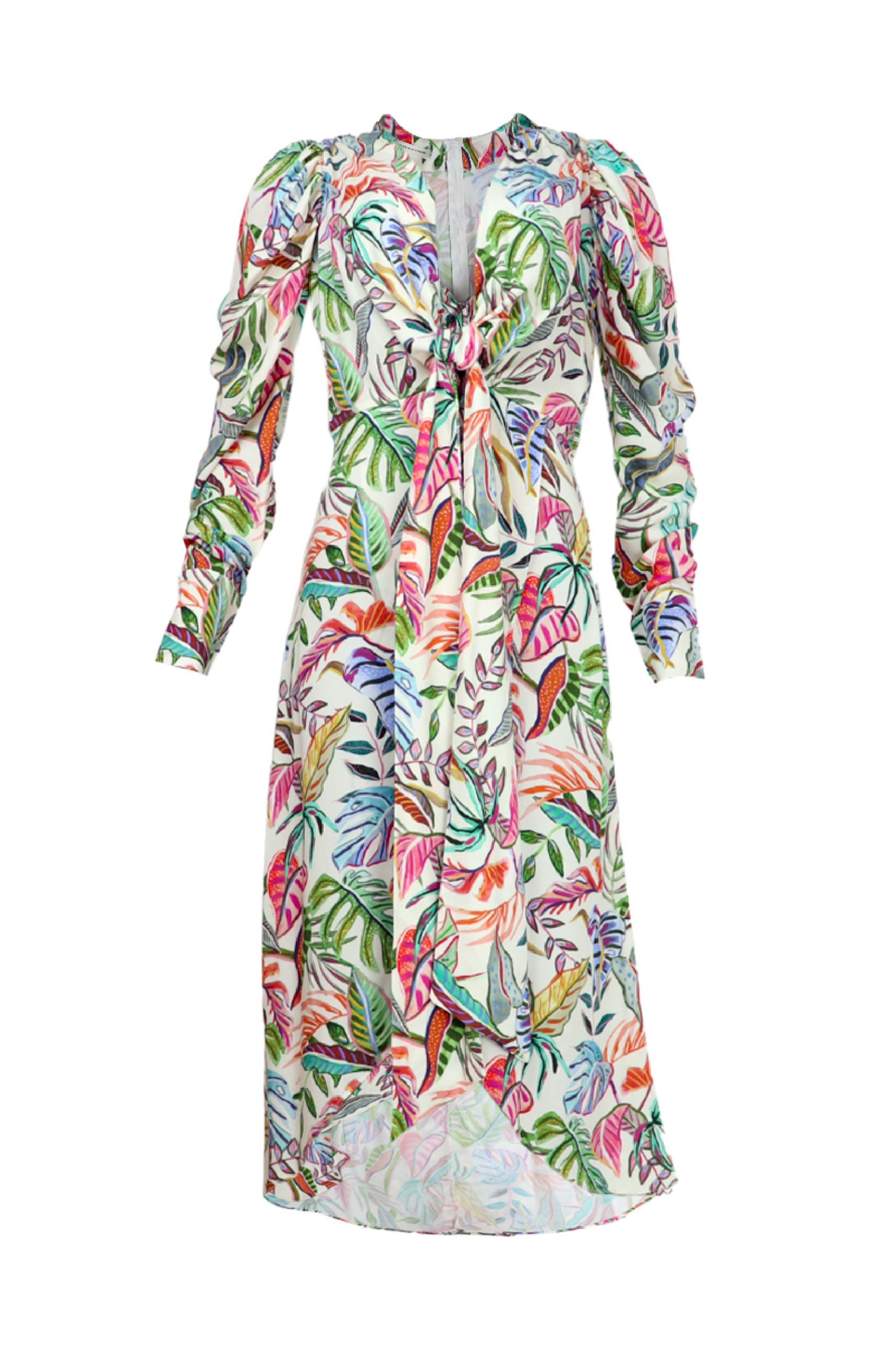 Vestido midi fondo blanco con flores