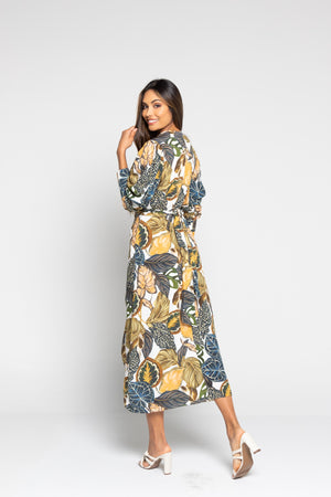 Vestido estampado con lazos