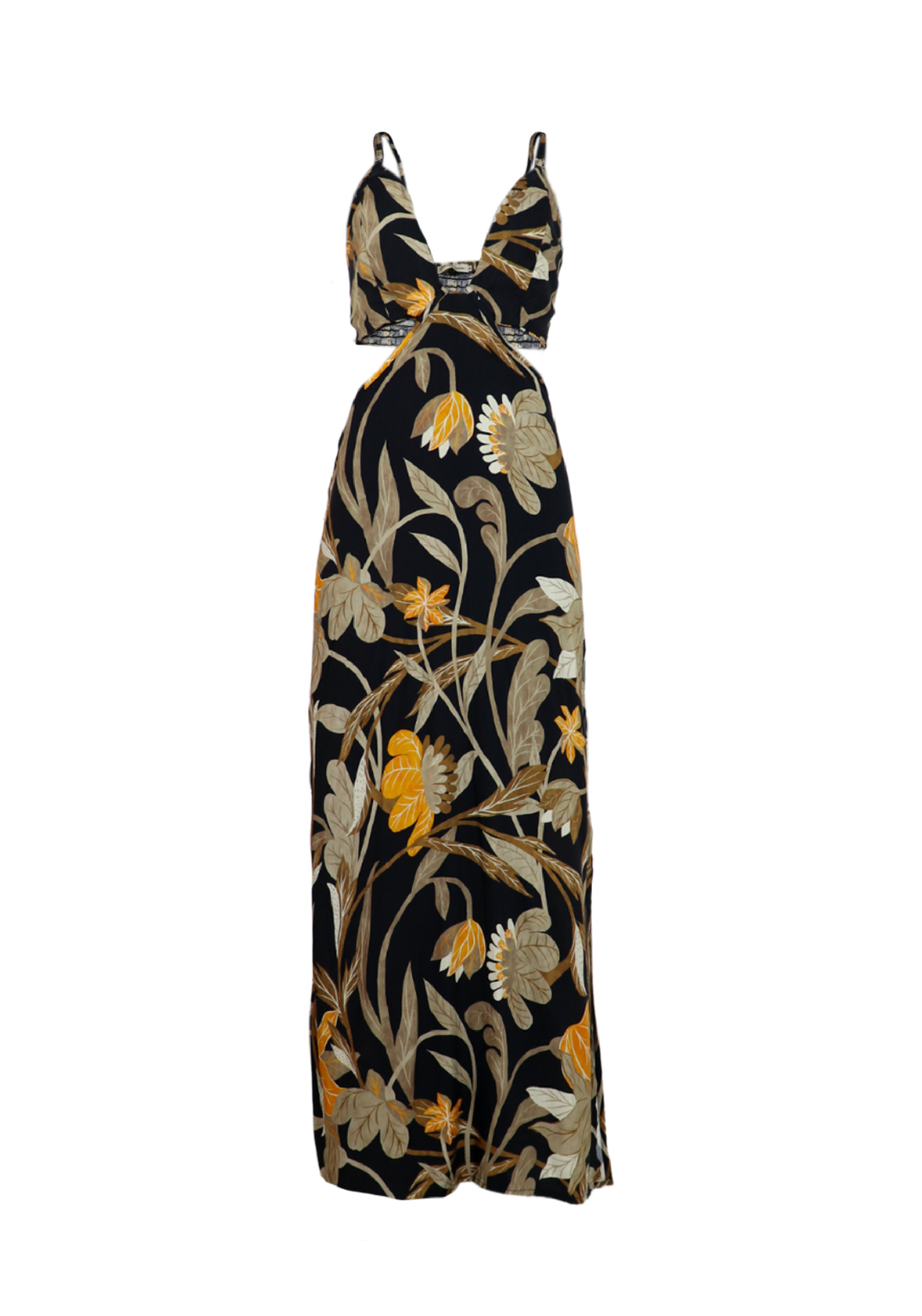 Vestido negro con cortes laterales