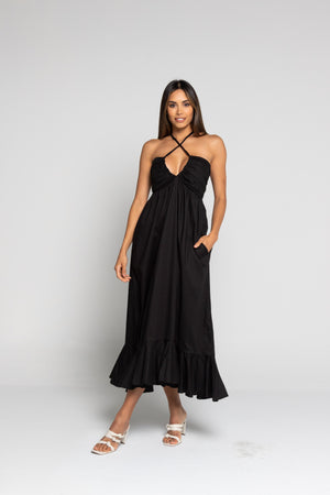 Vestido midi negro