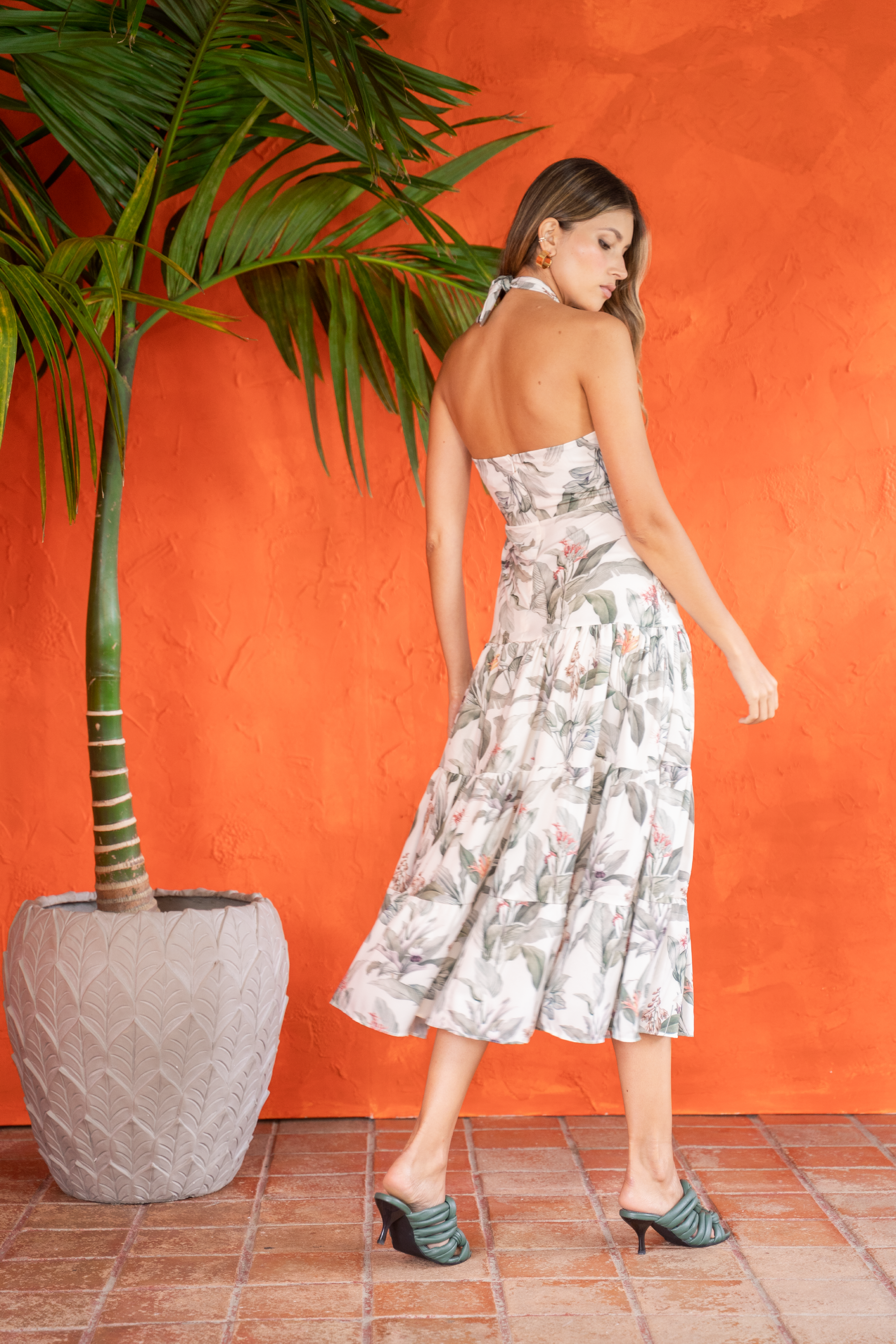 Vestido Strapless estampado