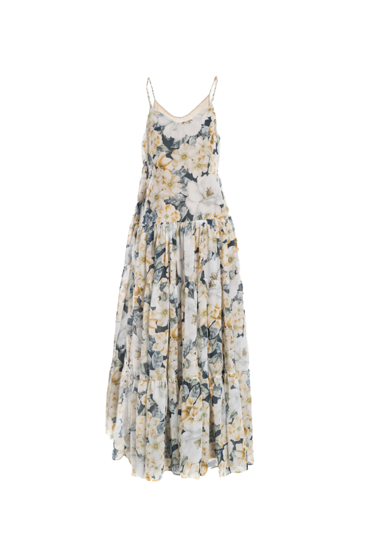 Vestido flores largo de tiras