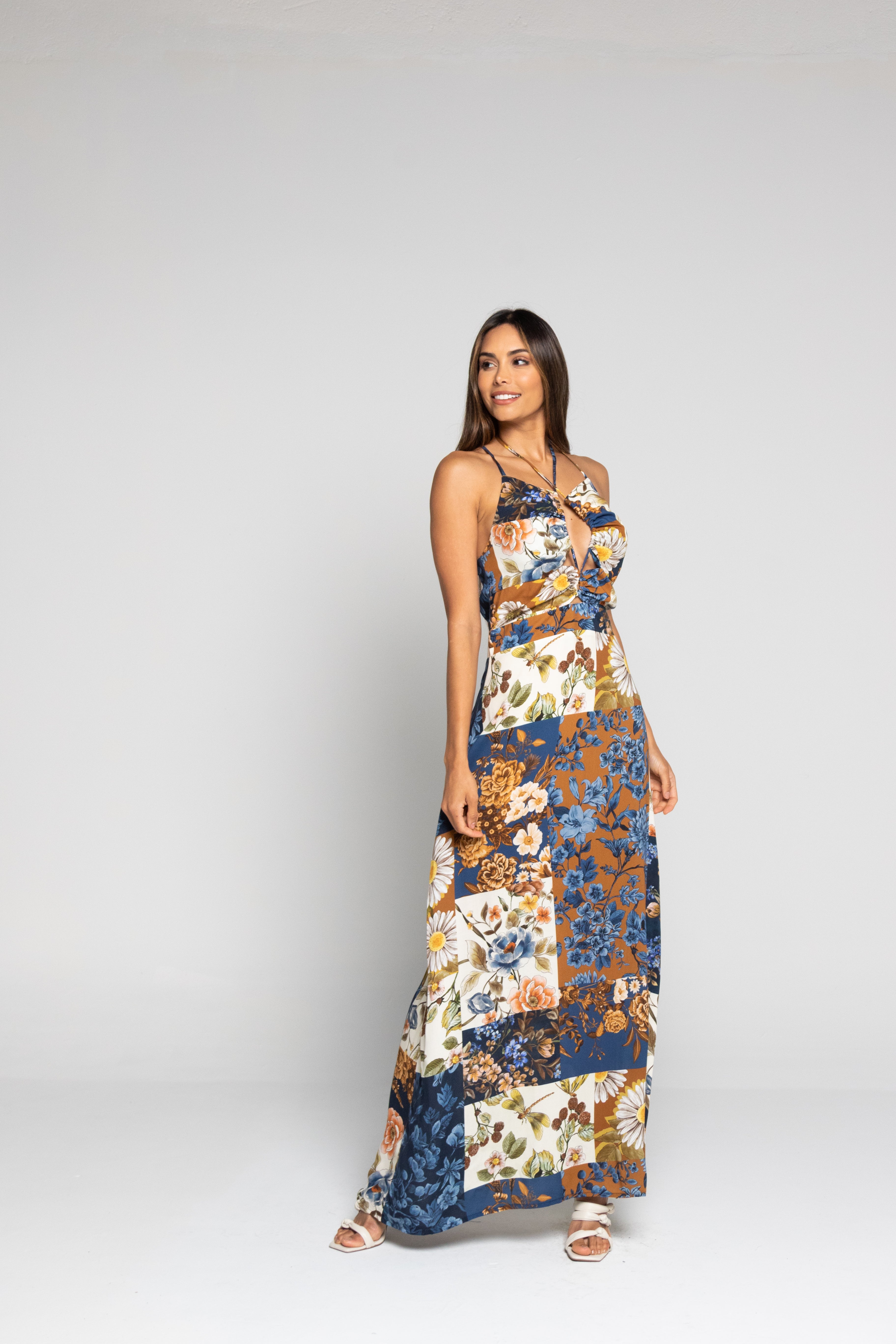 Vestido largo con estampado
